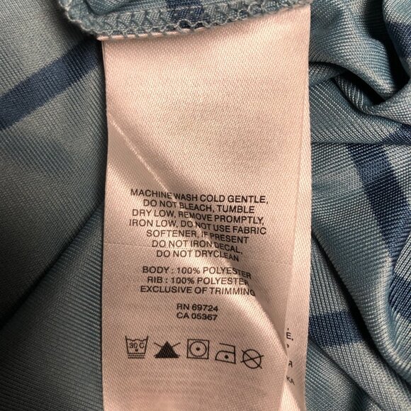 Columbia Omni Shade Polo Shirt Mens Large Blue Striped Short Sleeve Sun Protect - Picture 5 of 6